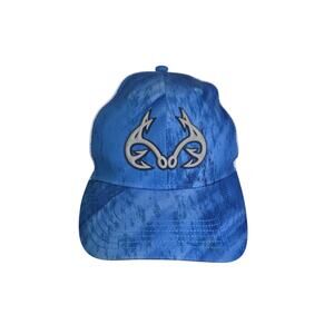 Realtree Fishing Trucker Hat Blue Camo Logo Hat Adult OSFM